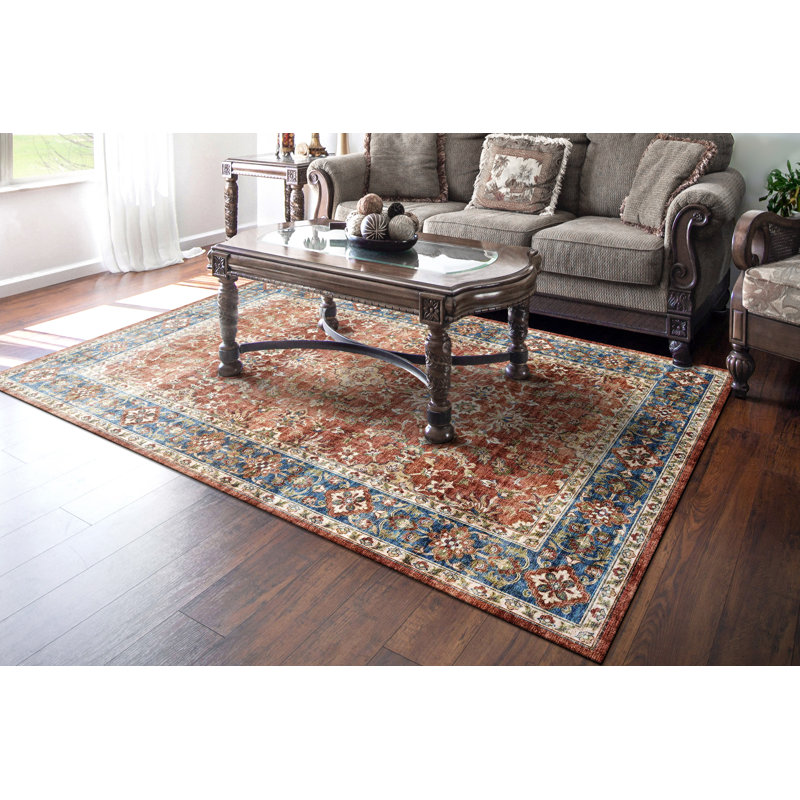 ELISE 5.3X7 6301-351 RED/BLUE/BEIGE, Rectangle 5'3" x 7'
