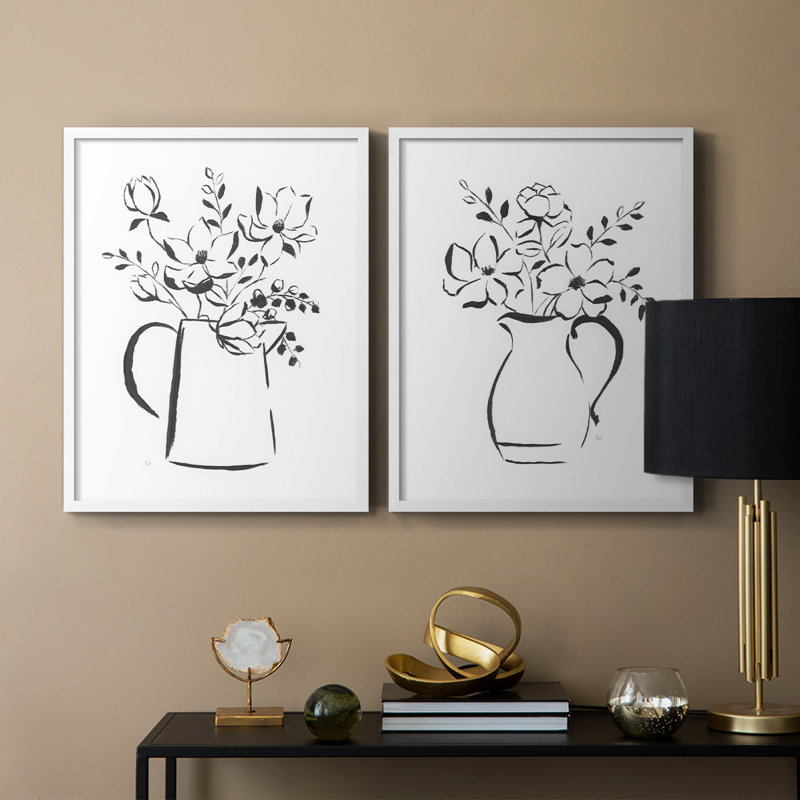 Reproduction encadrée I-Premium Squety Bouquet - prête à être accrochée - aucun clou requis - aucun clou requis, Blanc