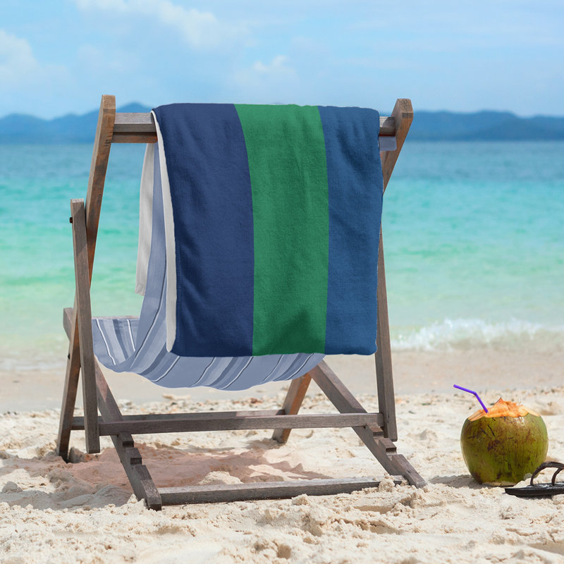 Vancouver Lightweight Beach Towel, Blue/Green/Dark Blue, Poly/Cotton