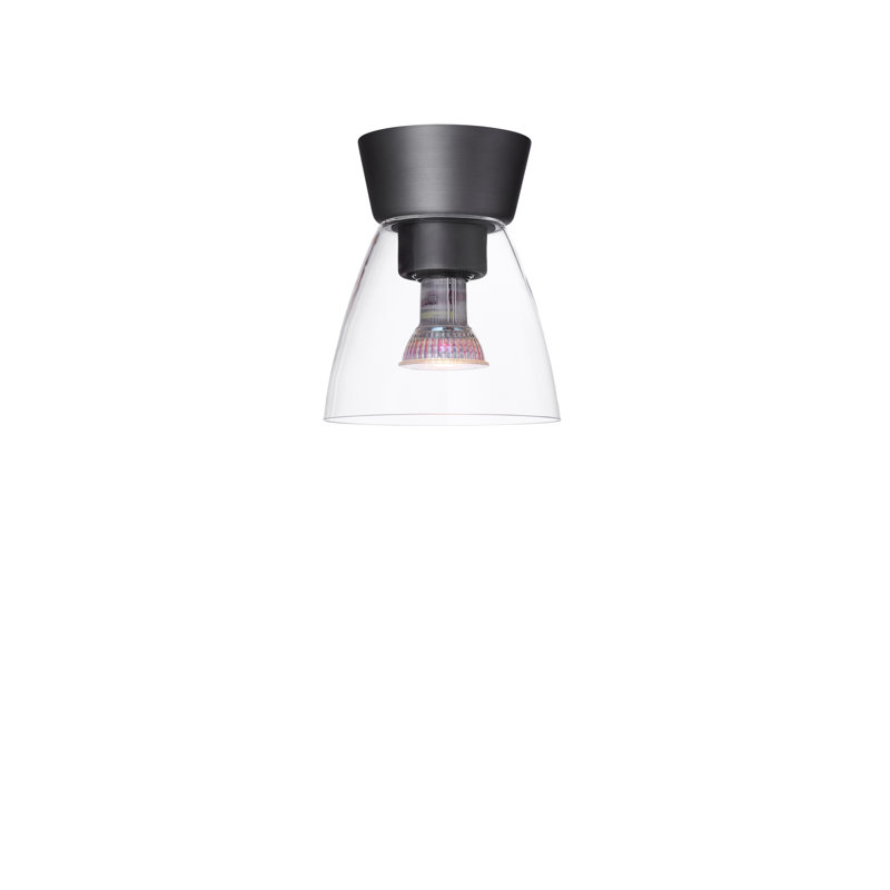 Bizzo Glass Flush Mount, White, Clear