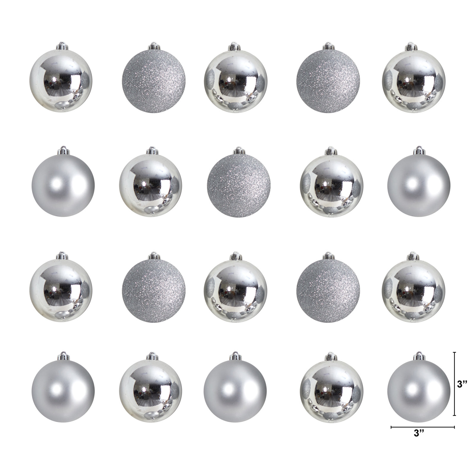 Shatterproof Hanging Ball Ornament, Silver