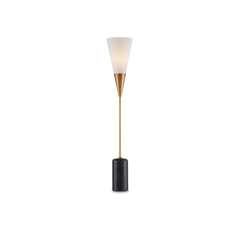 Martini Torchiere Table Lamp, Black Marble