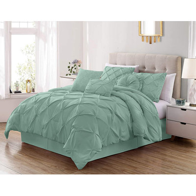 Sydney Pintuck Microfiber 7 Piece Comforter Set