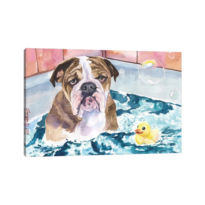 Bath Time by George Dyachenko - Wrapped Canvas Print, 20.32 cm H x 30.48 cm W