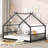 Full Size Metal House Bed-120327399