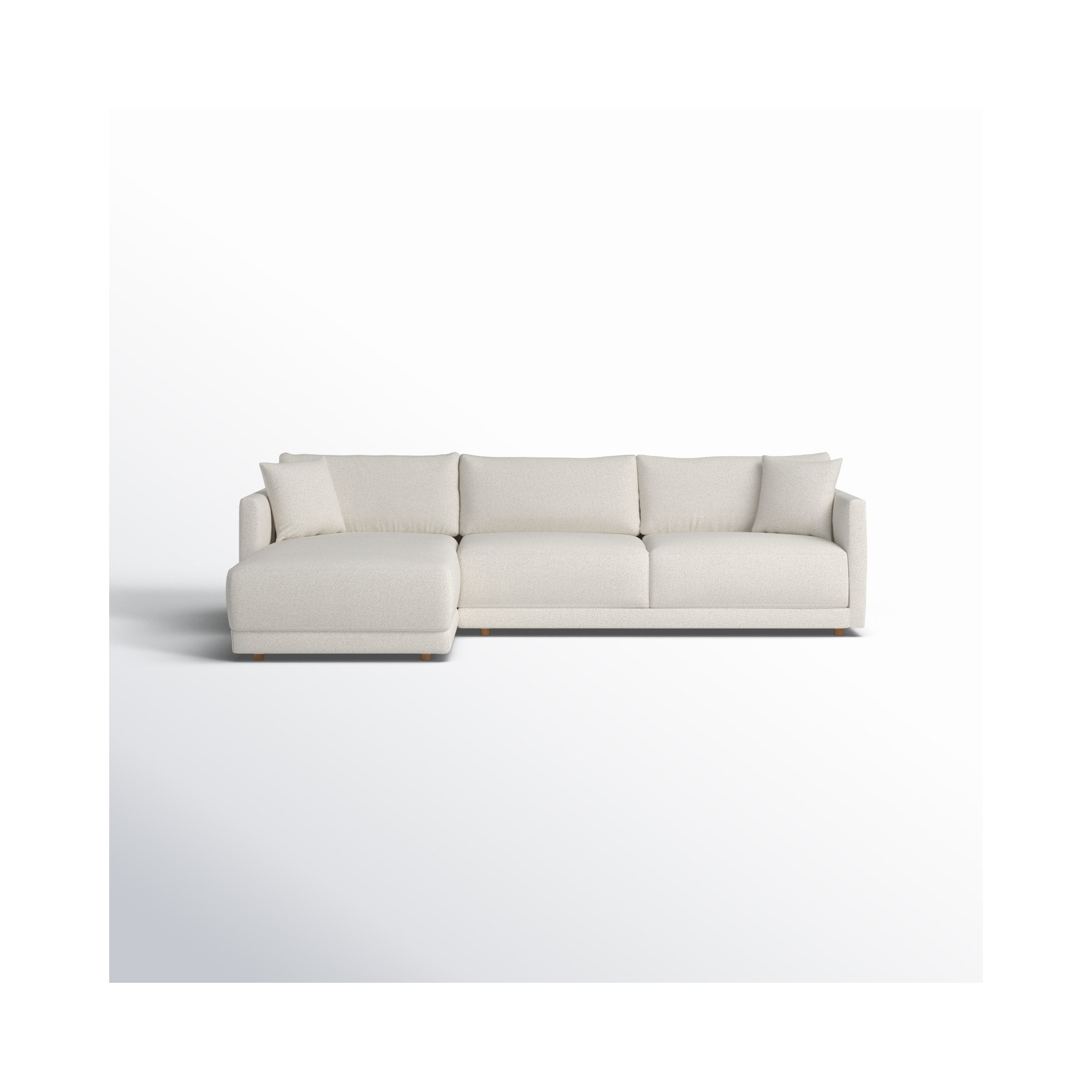 Vervino Upholstered Sectional, Oyster Boucle, Left Hand Facing