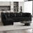 Faux Leather L-Shaped Modular Sectional Sofa-75756251-75756248