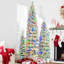 Ensemble de 3 arbres de Noël en forme de flocons de Noël pré-éclairés, avec 1370 pointes en PE et 290 lumières DEL, 11 modes d'éclairage, arbre de Noël