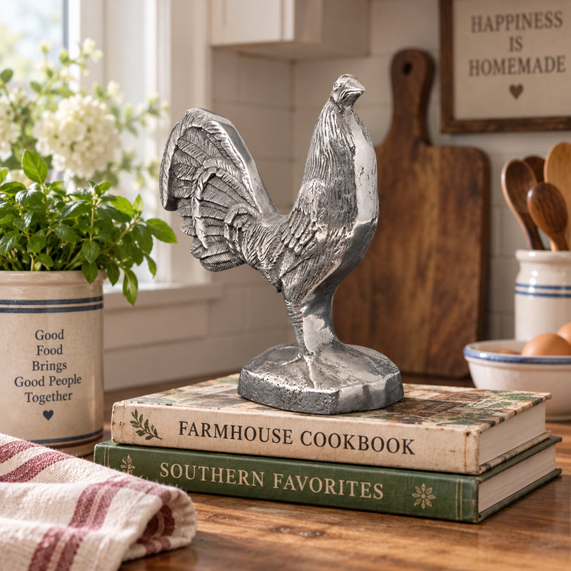 The Early Riser Pewter Rooster