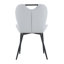 Ensemble de 4 chaises de salle à manger en polyuréthane gris clair avec poignée intégrée. Cadre en métal noir, pieds réglables. Chaises de salle à manger à domicile avec coussin confortable extra-large, polyvalent pour de multiples cas de figure.-445260628
