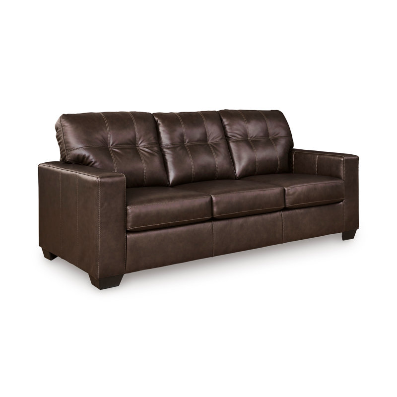 Canapé Bima, H 39 po x l 85 po x P 38 po, Cuir véritable brun