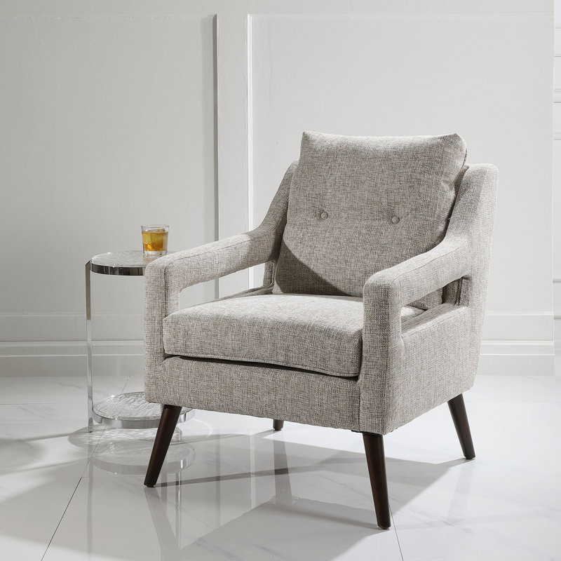 Griffithville Velvet Armchair, Gray Linen