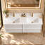 Meuble-lavabo double flottant mural de 60 po, armoire en placage de bois d'ingénierie en contreplaqué, double lavabo intégré à surface solide blanche, 4 tiroirs de rangement à fermeture en douceur-1082490319