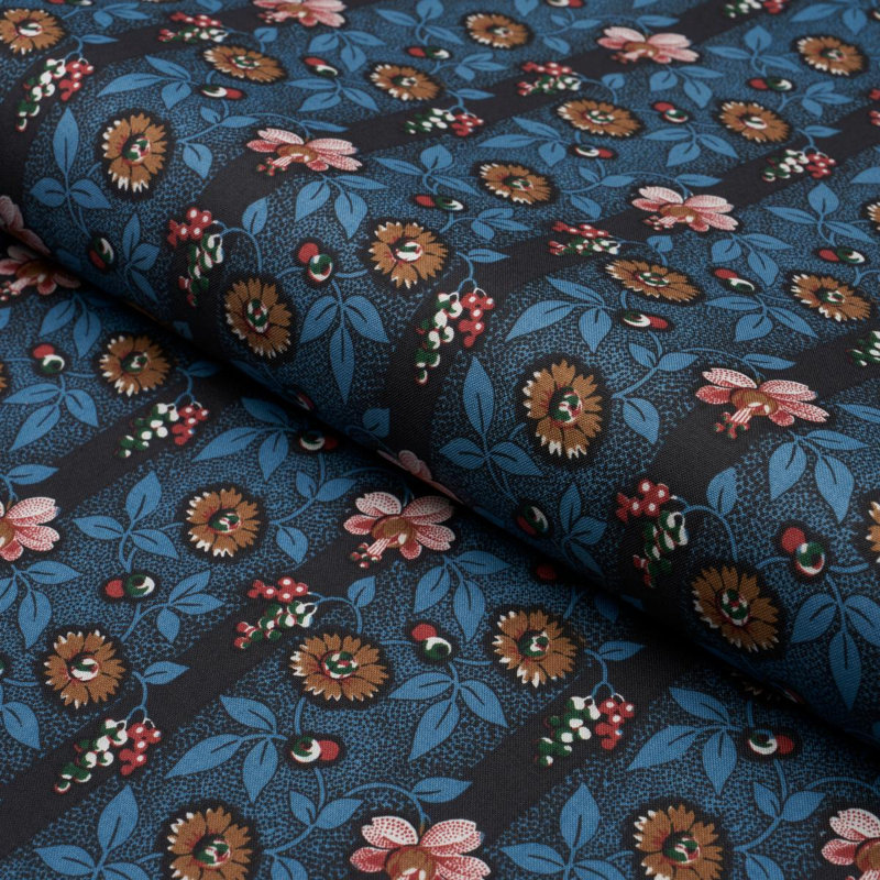 La Rue Stripe Fabric, Midnight