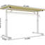 Bureau polyvalent réglable pour adultes et pour adultes, levage manuel idéal, bureau à la maison idéal, pieds de table blancs, bureau de couleur bois, structure à double colonne à hauteur de main fonctionnelle, conception simple-1703462847