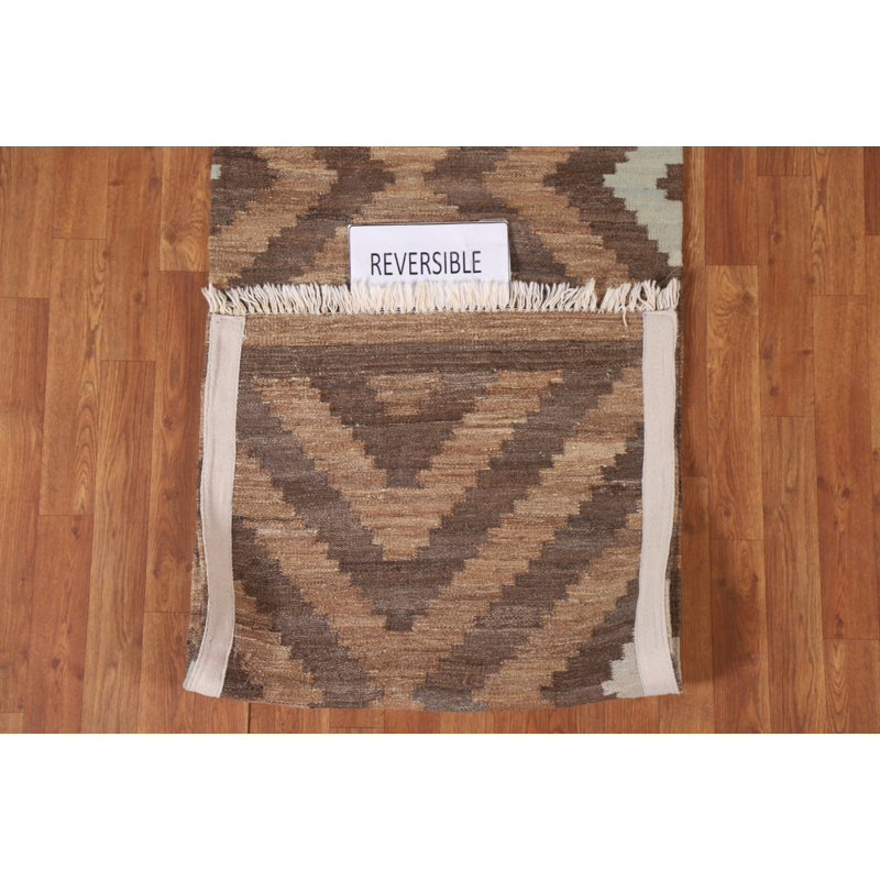 Tapis brun en laine Kilim 3 x 3