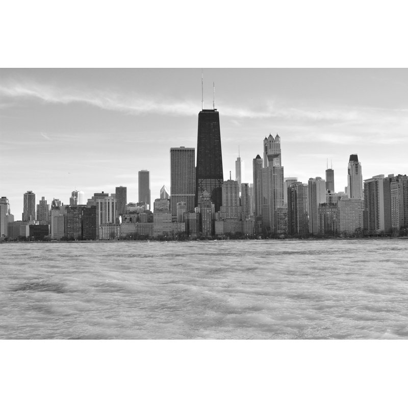 Whitewell Chicago In Black And White - Wrapped Canvas Print, 30cm H x 46cm W x 3.8cm D