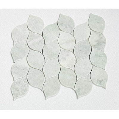 12" x 13" Premium Ming Grey Marble Leaf Pattern Mosaic Wall & Floor Tile