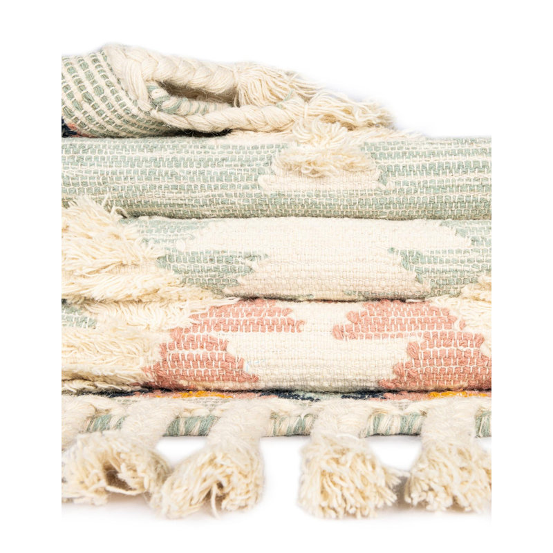 Tapis bleu en laine tissé à la main Shriver Southwestern, Rectangle 2 pi x 3 pi 1 po