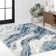 Olvin Contemporary Glam Abstract Marble Navy/Cream Rug