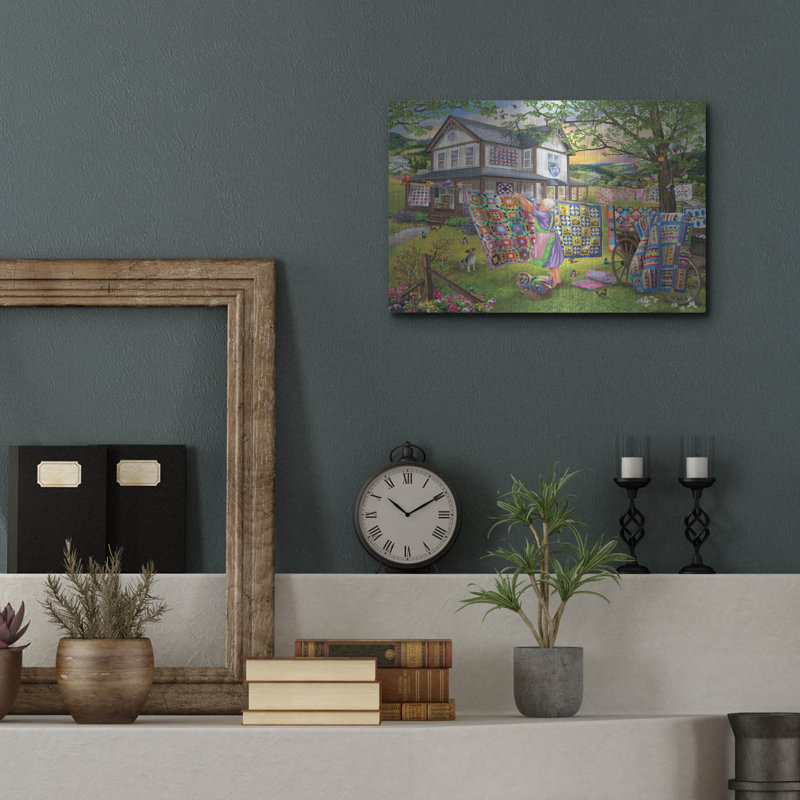 «Farmhouse Quilts» par Bigelow, illustrations en métal, H 12 po x l 16 po