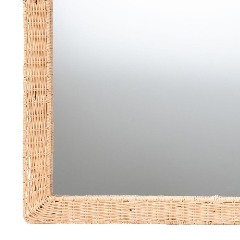 Natural Rattan Wall Mirror, 37" H x 24" W, Rattan