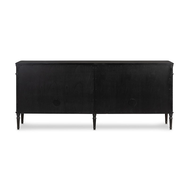 Toulouse 78.75'' W Solid Wood Sideboard, Distressed Black