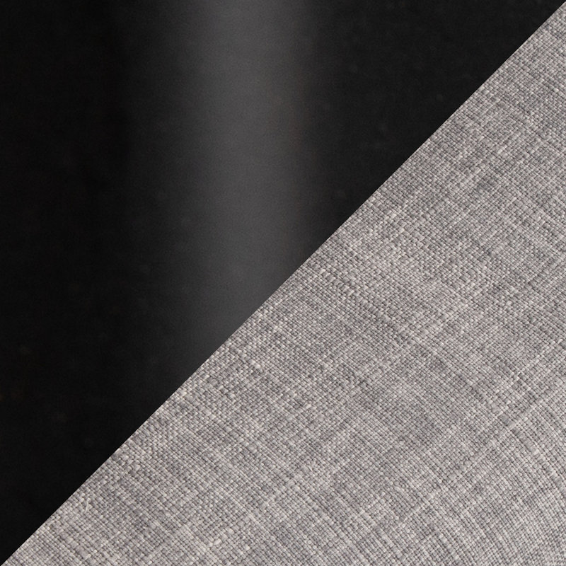 Chaise de travail en métal noir et tissu gris, Noir