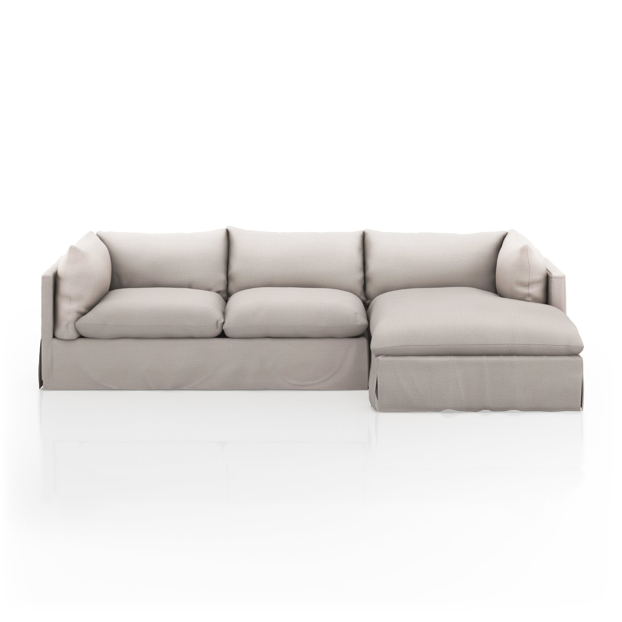 Reggio Slipcover Chaise Sectional, Bennett Moon Polyester Blend, 31.5" H x 115" W x 67" D, Right Hand Facing