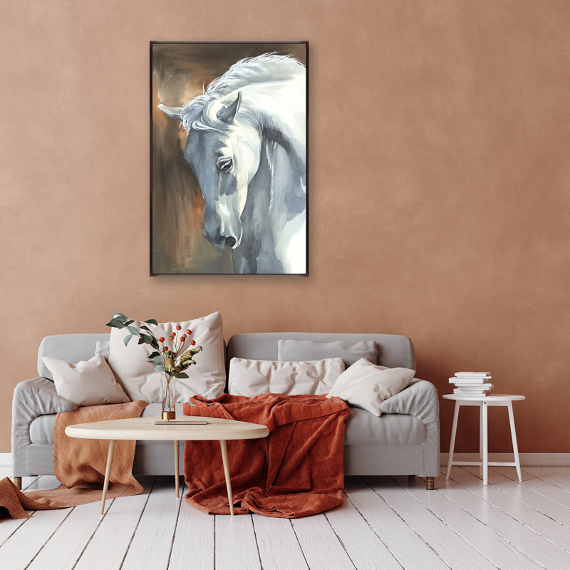 A White Wild Painting by Janice Sadler, Glass Coat, 55.5" H x 37.5" W