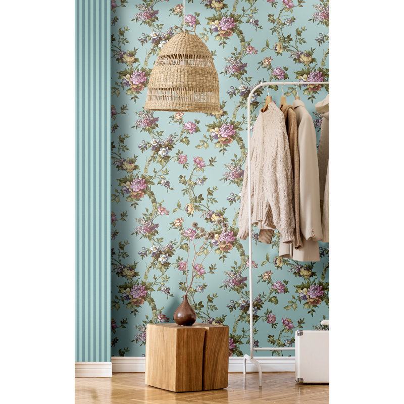 Addaly 10m x 53cm Matte Wallpaper Roll, Blue