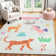 Polley Dinoventure Dinosaur Non-Slip Kids Playroom Decor Washable Indoor Area Rug