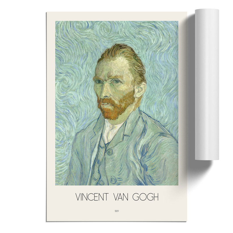 Self-Portrait With Border by Vincent Van Gogh - No Frame Painting, 59cm H x 42cm W x 0.1cm D