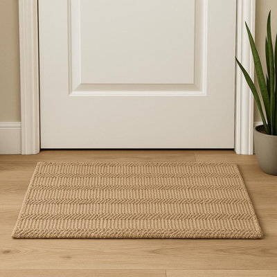 2' X 3' Natural Jute Abstract Hand Woven Area Rug