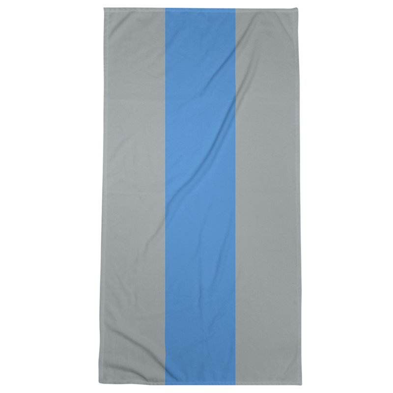 Cotton Blend Beach Towel, Gray/Light Blue