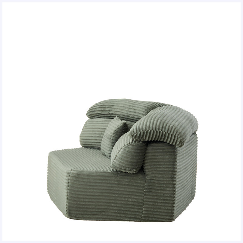 53- Canapé pour salon, 34" W, Green Corduroy