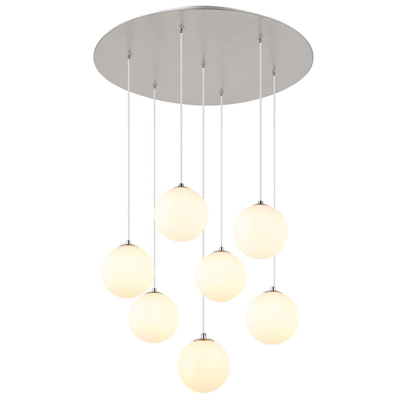 Nemacolin 7 - Light Pendant, Opaline, Brushed nickel