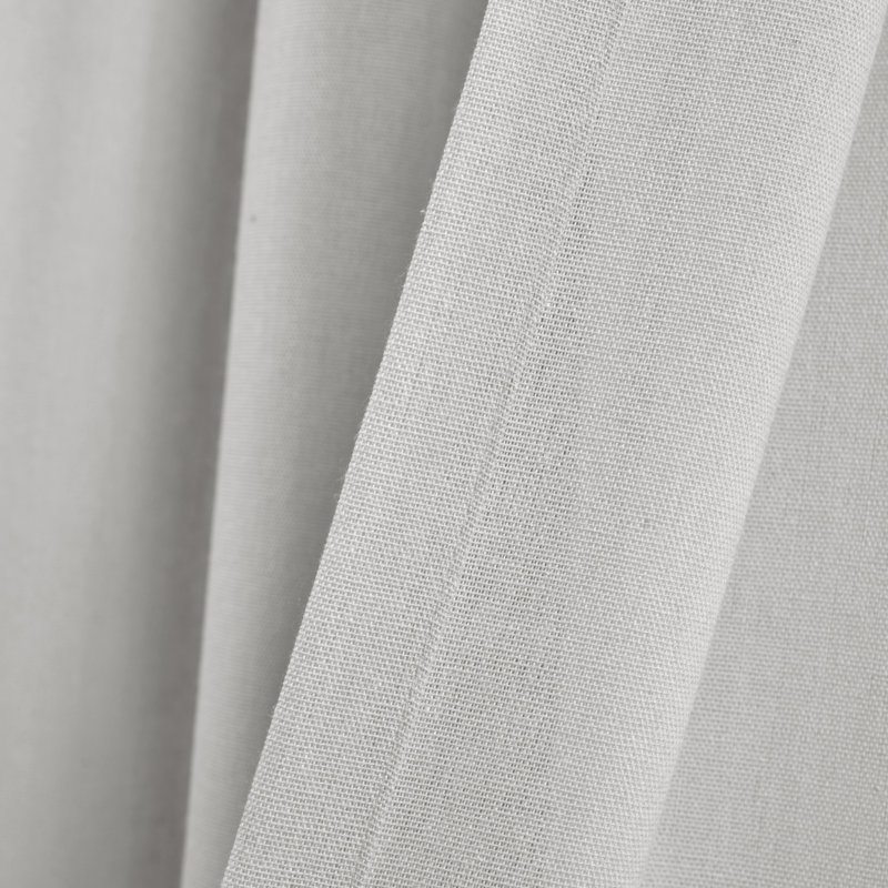 Cotton Blend Semi Sheer Curtain Pair, Light Gray