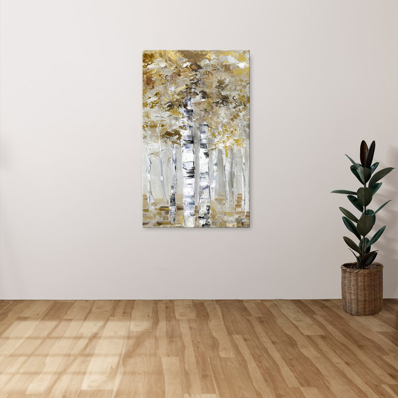 "Neutral Birch II" par Sally Swatland, reproduction sur toile, H 60 po x l 36 po x P 1,5 po