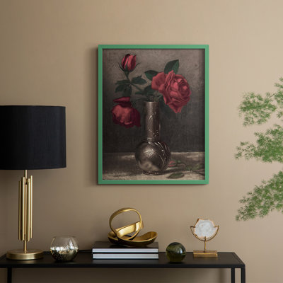 «Vintage Floral Print CCLX III», reproduction encadrée - bois massif