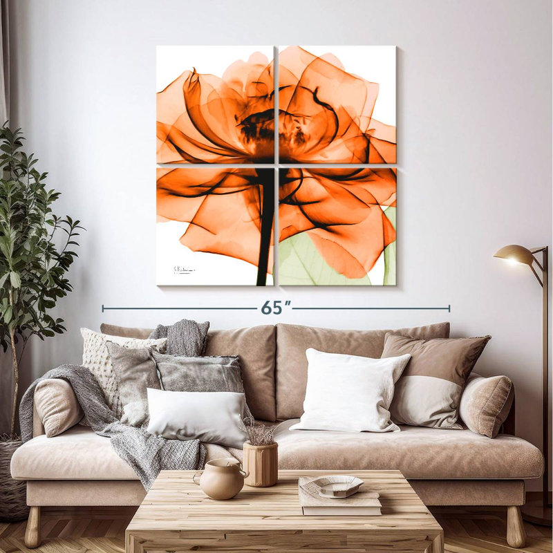 Orange Rose Xray, 45" H x 45" W