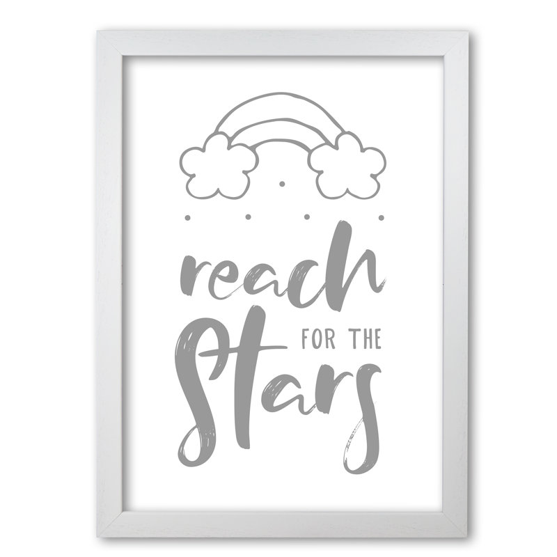 Reach For The Stars - Print, White Grain Frame, 60 cm H x 42 cm W x 5 cm D