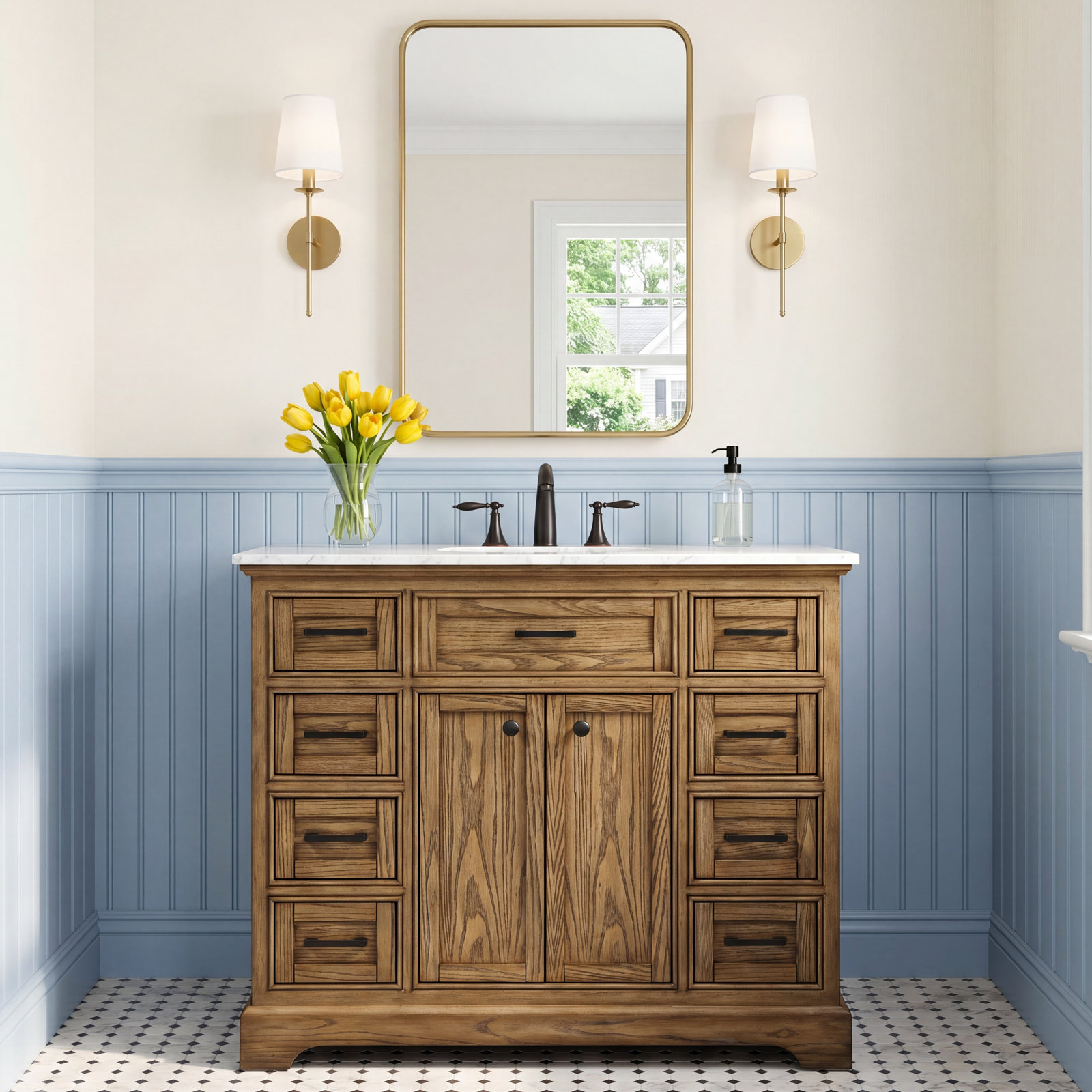 Hermes 42'' Single Bathroom Vanity, Dark Brown