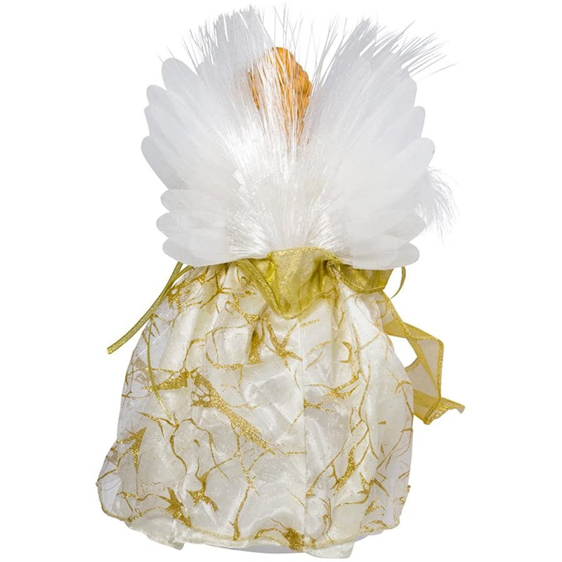 White Lace Lighted Angel Christmas Tree Topper