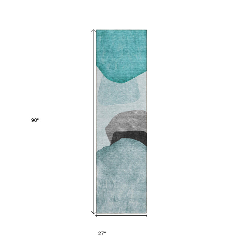 Tapis de couloir intérieur antidérapant 8 pi ivoire et gris