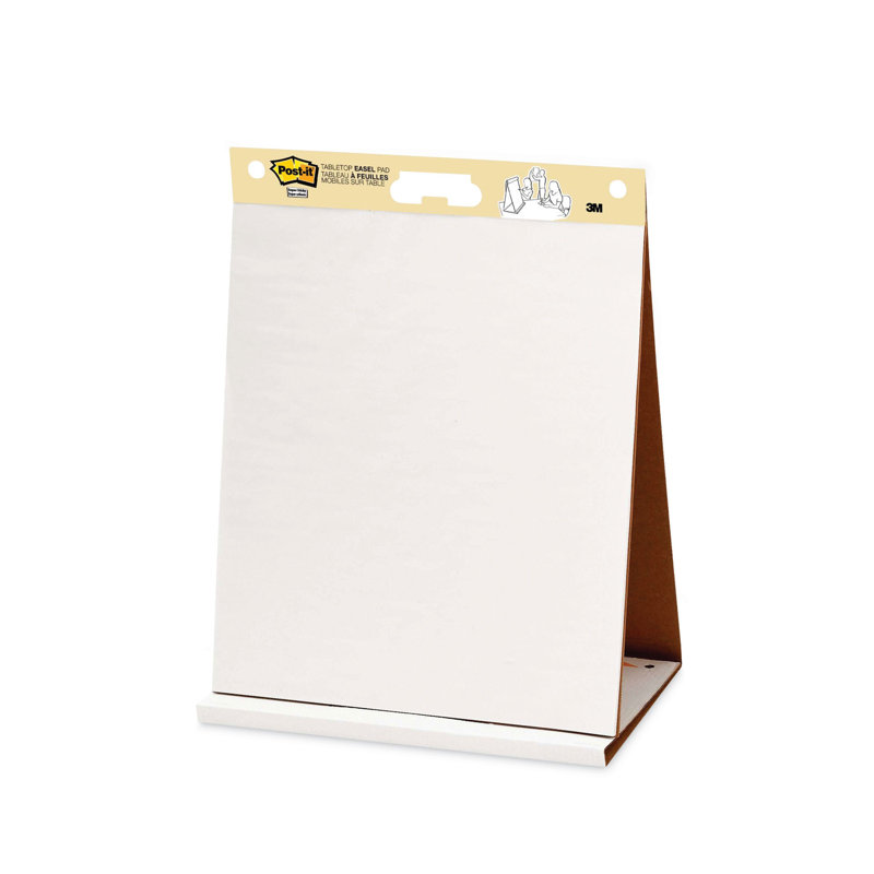 Post-it White Self-Stick Tabletop Easel Pad, 20 x 23 Inches, 20 Sheets