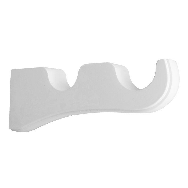 Ensemble de 2 tringle à rideaux double en bois Epperly (1 3/8 po), Blanc
