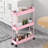 Slim Rolling Storage Cart, 3 Tier Storage Organizer Utility Cart Mobile Shelving Unit-393577972-393577963