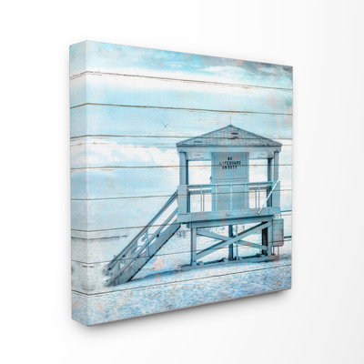 Photographie shack « blue teinté » on the beach en planches look» par kimberly allen