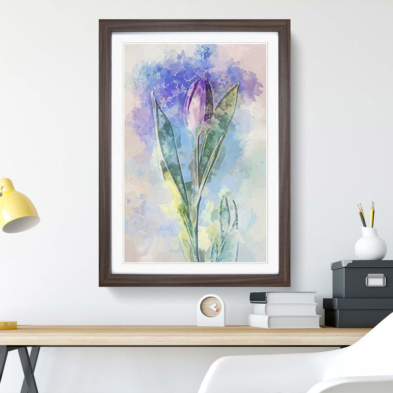 Purple Tulip in Abstract - Framed Print, Walnut, 76cm H x 50cm W x 2cm D